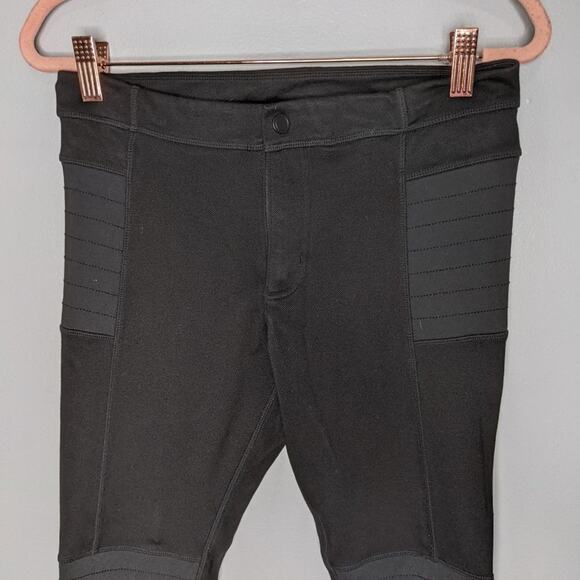 Athleta Black Trailsetter Motion Ankle Zip Ponte Moto Pants With Pockets Size 6 - Picture 4 of 9